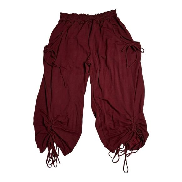 Free People Beach I'm So Fly Pants Burgandy Size M - Picture 2 of 10